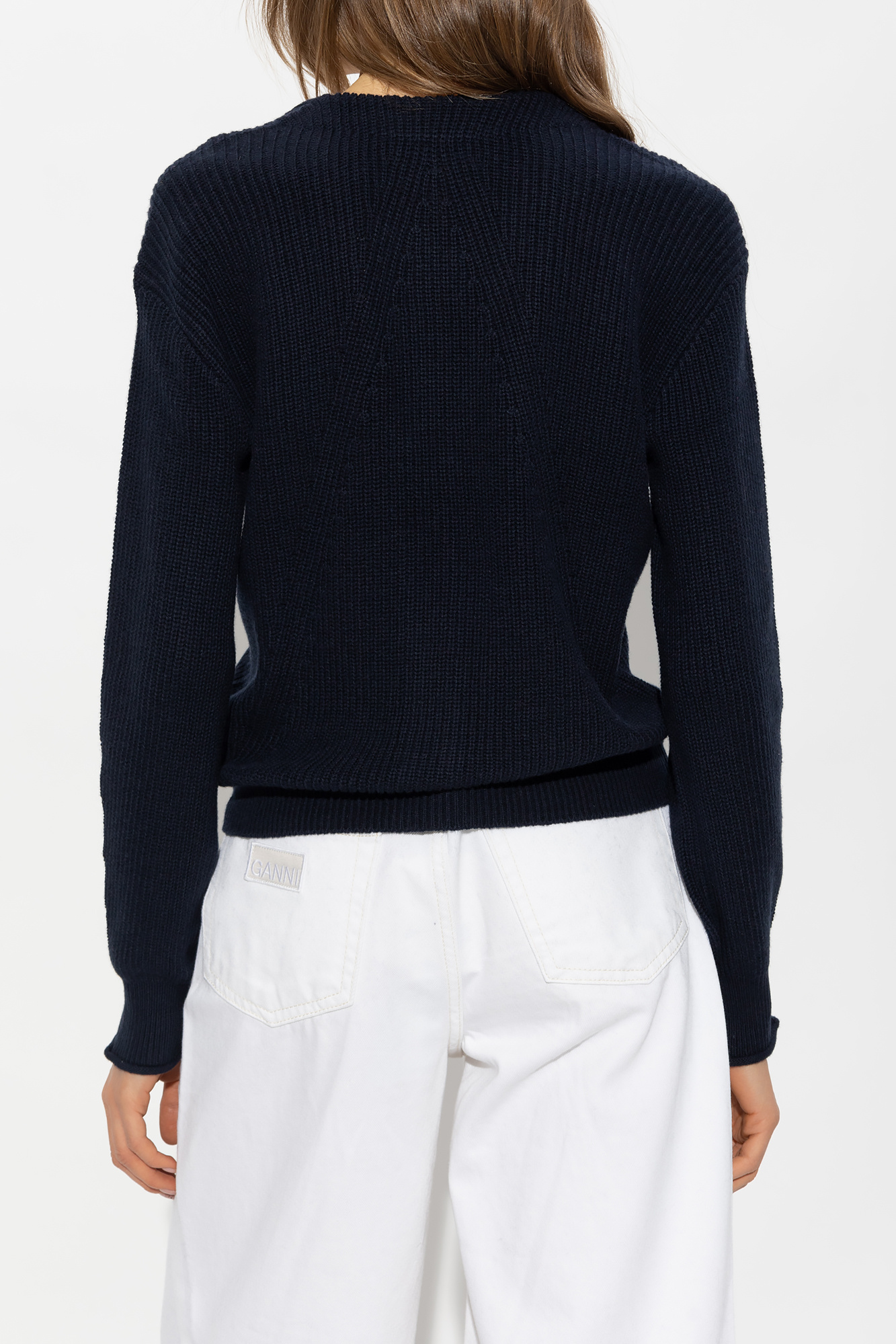 Navy on sale ribbed cardigan